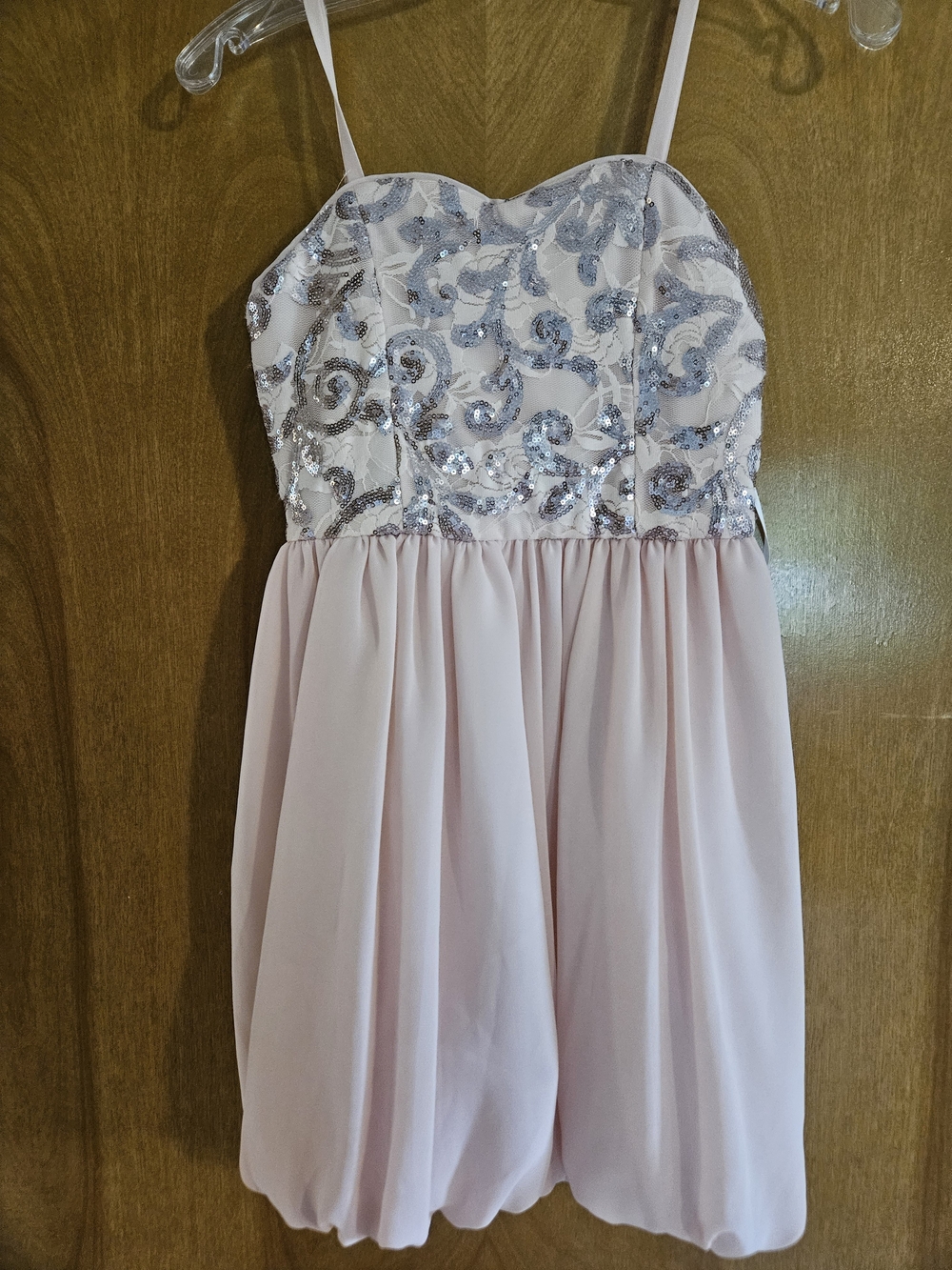 Amy Byer Light Pink Sequin Bodice Chiffon Dress